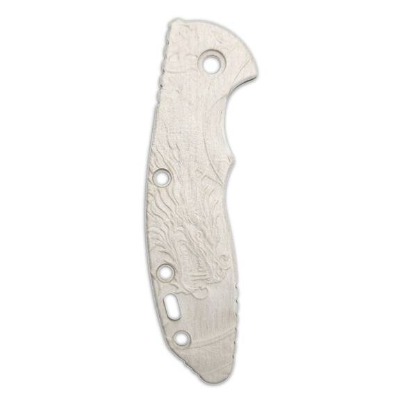 Hinderer XM-18 3.5 lefty maple handle scales - Yang Dragon White / hand-painted
