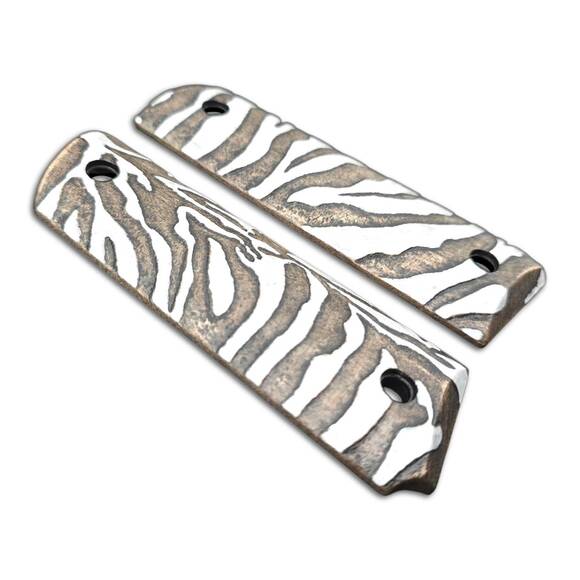 1911 full-size maple grips - Zebra Skin / hand-painted