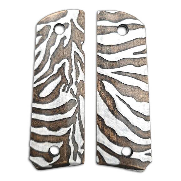 1911 full-size maple grips - Zebra Skin / hand-painted