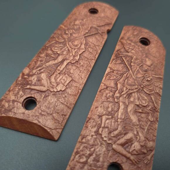 1911 full-size maple grips - Archangel Michael (3138) / hand-painted