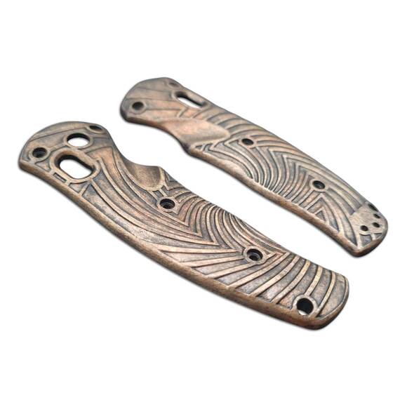 Benchmade Volli 1000001 maple handle scales - Artefact Dark Bronze / hand-painted