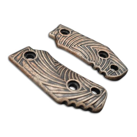 Böker Plus Little Dvalin maple handle scales - Artefact Dark Bronze / hand-painted