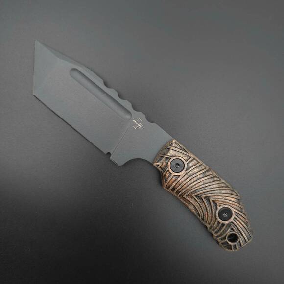 Böker Plus Little Dvalin maple handle scales - Artefact Dark Bronze / hand-painted
