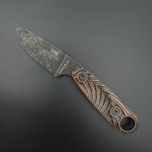 ESEE Izula 2 maple handle scales - Artefact Dark Bronze / hand-painted
