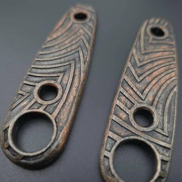 ESEE Izula 2 maple handle scales - Artefact Dark Bronze / hand-painted