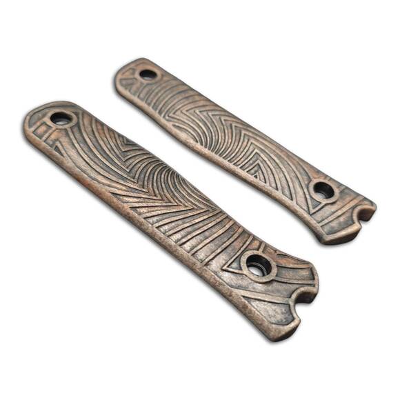 Fällkniven S1X maple handle scales - Artefact Dark Bronze / hand-painted