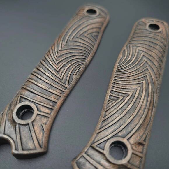 Fällkniven S1X maple handle scales - Artefact Dark Bronze / hand-painted