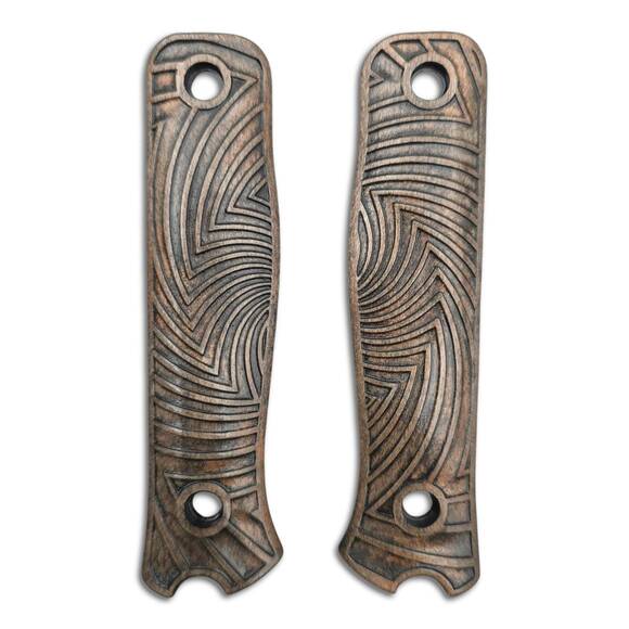 Fällkniven S1X maple handle scales - Artefact Dark Bronze / hand-painted
