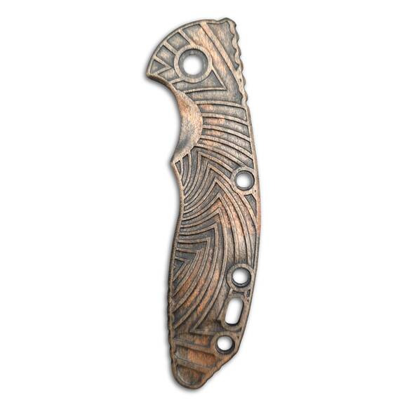 Hinderer XM-18 3.5 maple handle scales - Artefact Dark Bronze / hand-painted