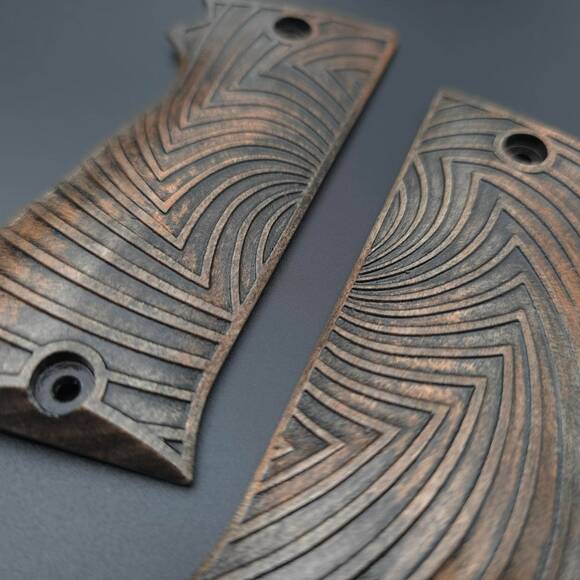 SAR K2 45/45 C maple grips - Artefact Dark Bronze / hand-painted
