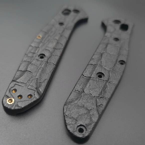 Benchmade Osborne 940 maple handle scales - Burned / hand-painted