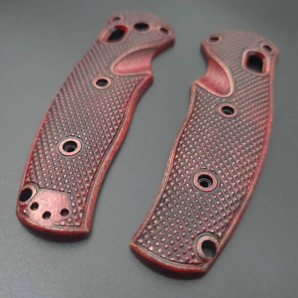 Benchmade Volli 1000001 maple handle scales - Classic V2 Dark Cherry / hand-painted