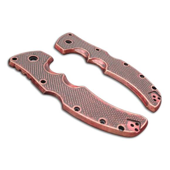 Cold Steel Recon 1 maple handle scales - Classic V2 Dark Cherry / hand-painted