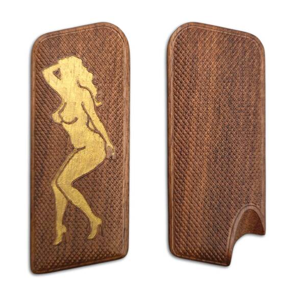 Tokarev TT walnut grips - Classic V2 Pin Up Gold / hand-painted