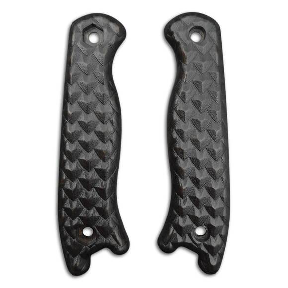 Ka-Bar Becker Short maple handle scales - Dragon Scales Black / hand-painted