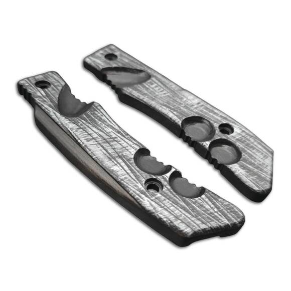 Fox Knives Military Division Forprene maple handle scales - Fibers Black Silver / hand-painted
