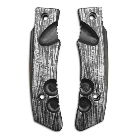 Fox Knives Military Division Forprene maple handle scales - Fibers Black Silver / hand-painted