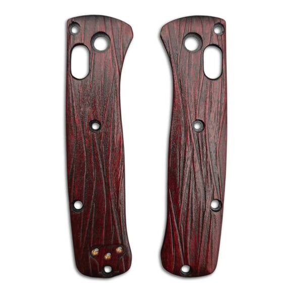 Benchmade Mini Bugout 533 maple handle scales - Fibers Dark Blood / hand-painted