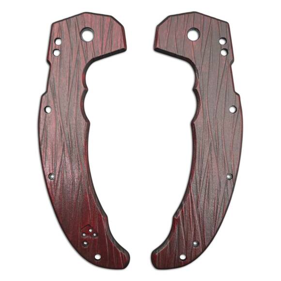 Cold Steel Mayhem maple handle scales - Fibers Dark Blood / hand-painted