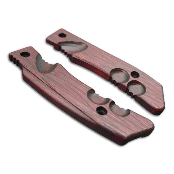 Fox Knives Military Division Forprene maple handle scales - Fibers Dark Blood / hand-painted