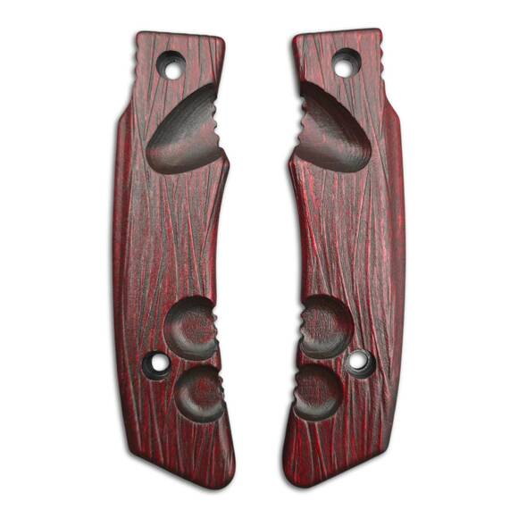 Fox Knives Military Division Forprene maple handle scales - Fibers Dark Blood / hand-painted