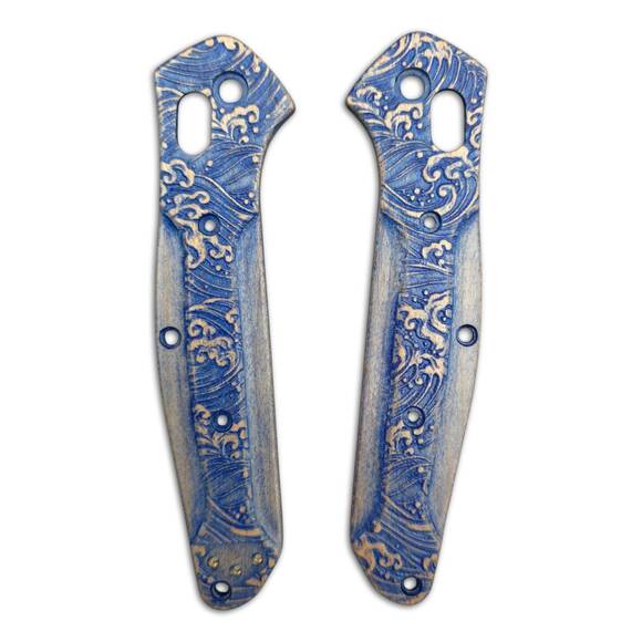 Benchmade Osborne 940-1 maple handle scales - Japan Wave / hand-painted