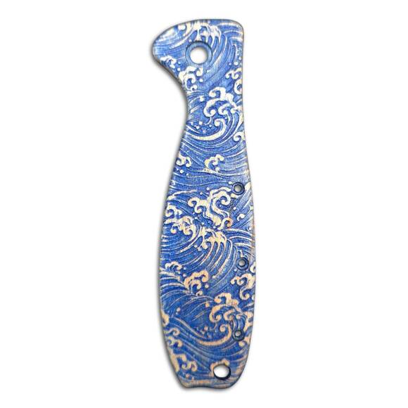 ESEE Zancudo maple handle scales - Japan Wave / hand-painted