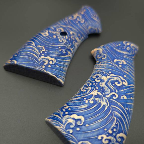 Zastava M83 maple grips - Japan Wave / hand-painted
