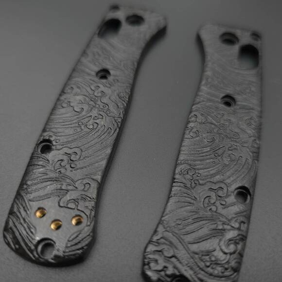 Benchmade Mini Bugout 533 maple handle scales - Japan Wave Black / hand-painted