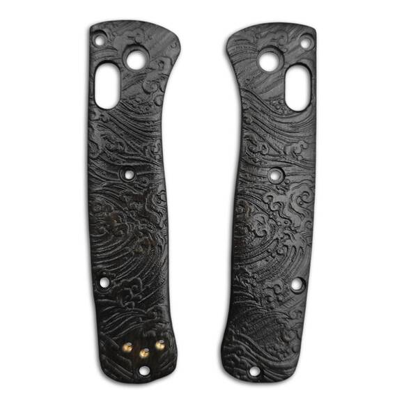 Benchmade Mini Bugout 533 maple handle scales - Japan Wave Black / hand-painted