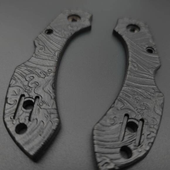 Spyderco Dragonfly 2 maple handle scales - Japan Wave Black / hand-painted