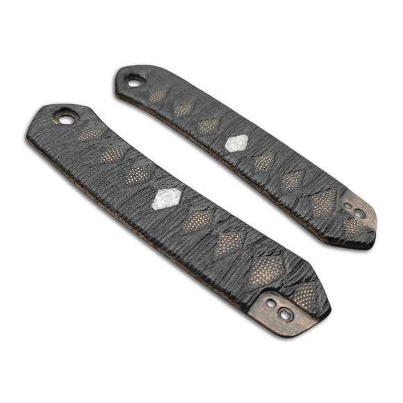 CIVIVI Vision FG maple handle scales - Katana Black Silver Coin / hand-painted