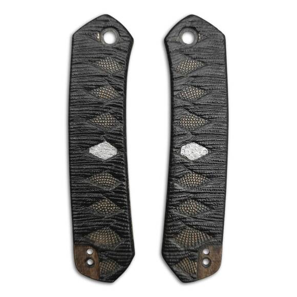 CIVIVI Vision FG maple handle scales - Katana Black Silver Coin / hand-painted