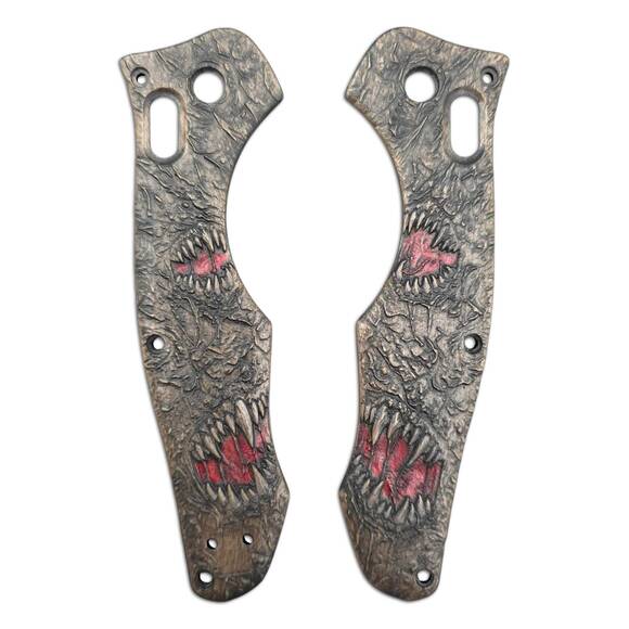 Benchmade Contego 810 maple handle scales - Monster V1 Dark / hand-painted