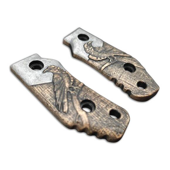 Böker Plus Little Dvalin maple handle scales - Moon Raven / hand-painted