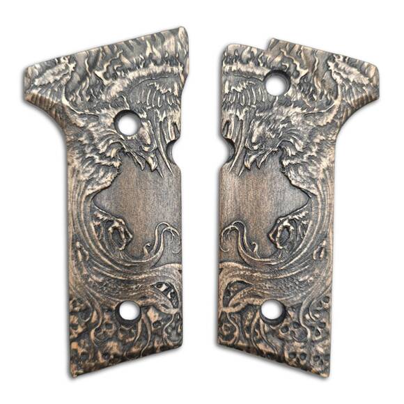 Beretta 92X, M9A3, M9A4 maple grips - Phoenix / hand-painted