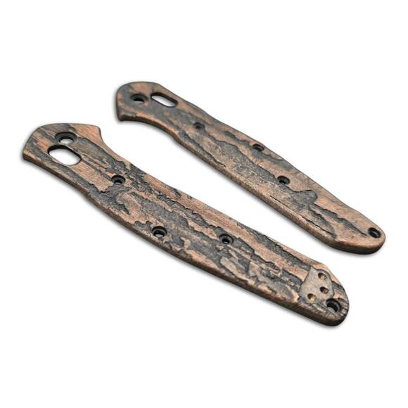 Benchmade Osborne 940-1 maple handle scales - Roughness Bronze / hand-painted