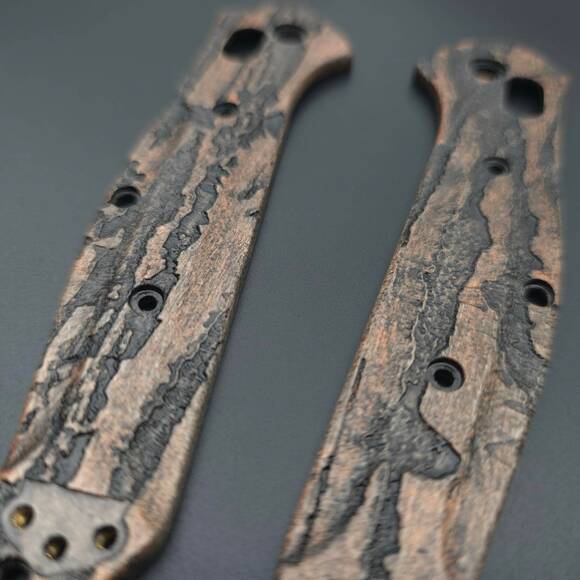 Benchmade Osborne 940-1 maple handle scales - Roughness Bronze / hand-painted