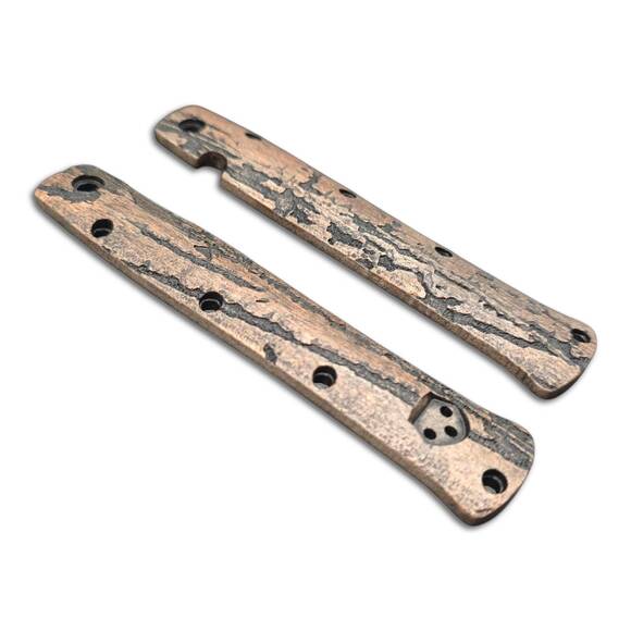 Cold Steel Ti-Lite 4 maple handle scales - Roughness Bronze / hand-painted