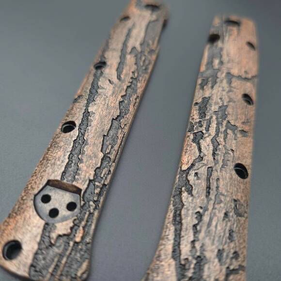 Cold Steel Ti-Lite 4 maple handle scales - Roughness Bronze / hand-painted