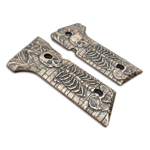 Beretta 92X, M9A3, M9A4 maple grips - Skeleton / hand-painted