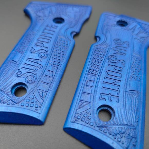 Beretta 92X, M9A3, M9A4 maple grips - Sua Sponte Ultramarine Pearl / hand-painted