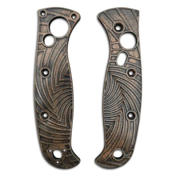 Spyderco Autonomy 2 maple handle scales - Textured V4 Dirty Bronze / hand-painted