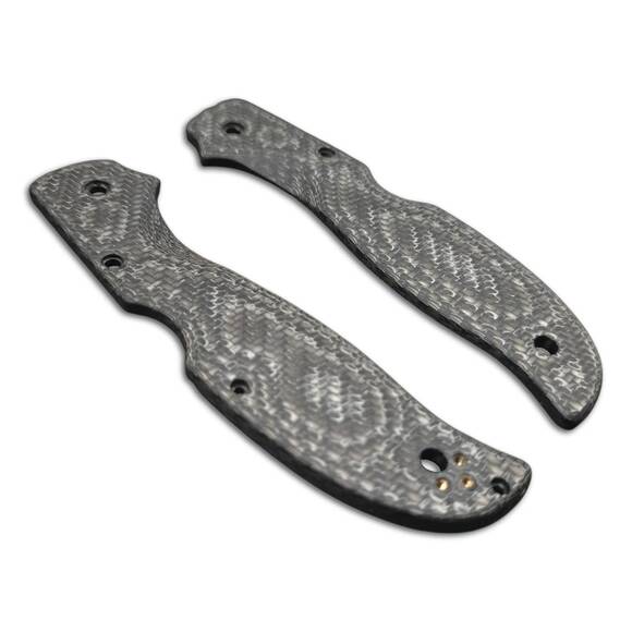 Spyderco Stretch 2 XL Carbon Fibers black handle scales - Traditional / hand-painted