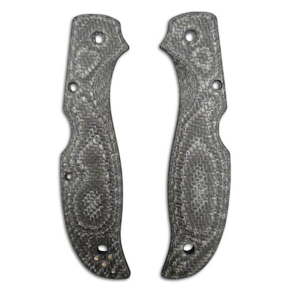 Spyderco Stretch 2 XL Carbon Fibers black handle scales - Traditional / hand-painted