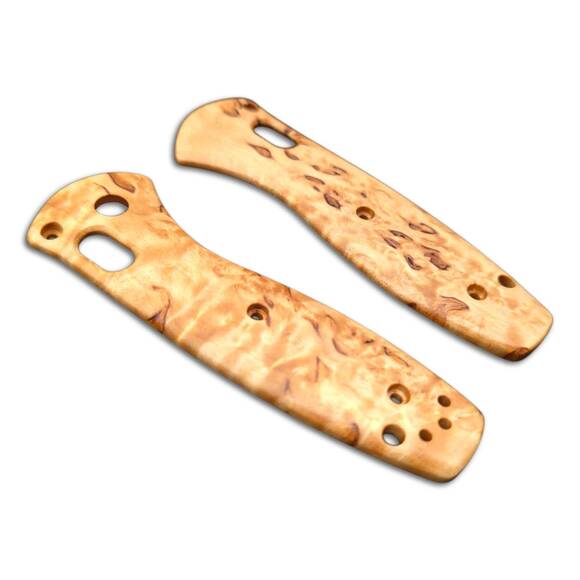 Benchmade Mini Barrage 585-02 karelian birch handle scales - Traditional / hand-painted