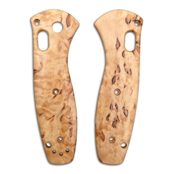 Benchmade Mini Barrage 585-02 karelian birch handle scales - Traditional / hand-painted