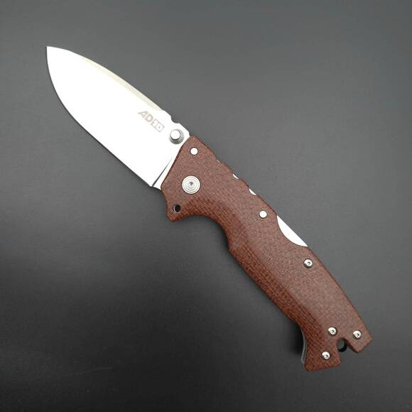 Cold Steel AD-10 Micarta Brown Burlap handle scales - Traditional / hand-painted