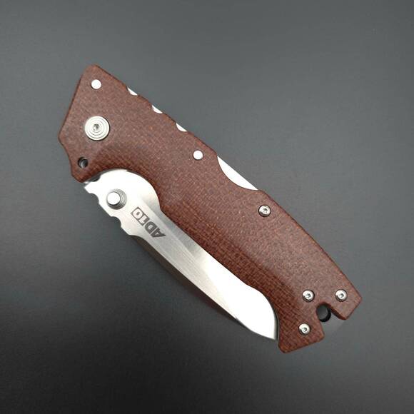 Cold Steel AD-10 Micarta Brown Burlap handle scales - Traditional / hand-painted