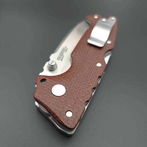 Cold Steel AD-10 Micarta Brown Burlap handle scales - Traditional / hand-painted